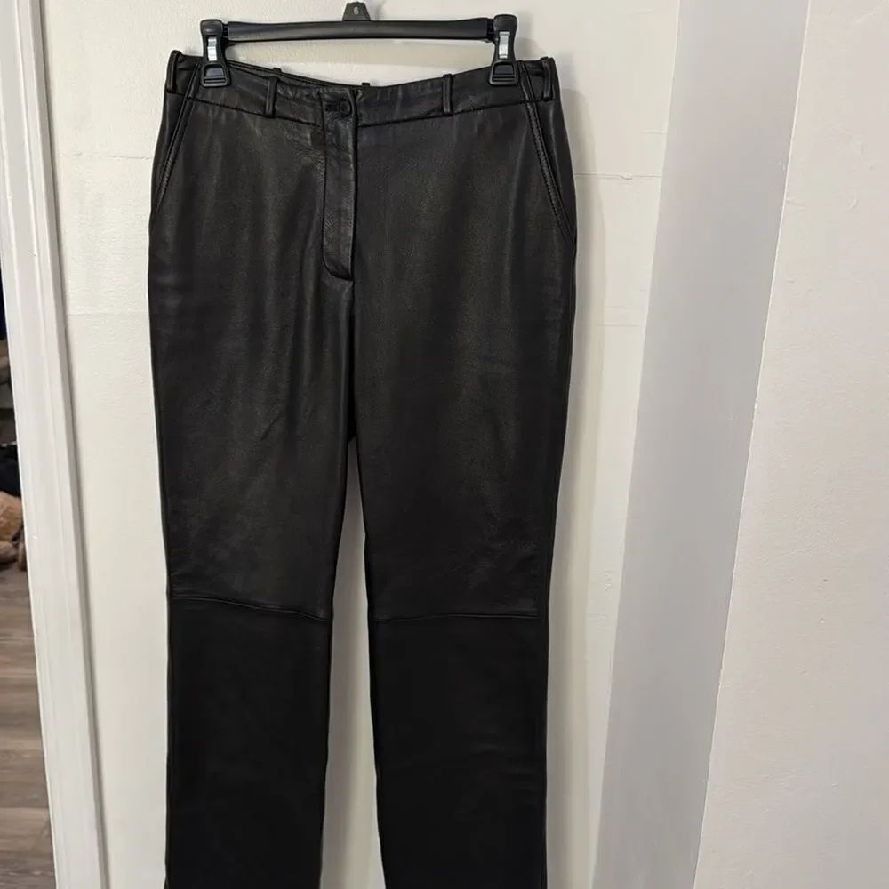 Jones New York Black Leather Trousers Size 6